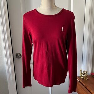 Polo Ralph Lauren Women's  White Pony Long Sleeve Tee SZ L